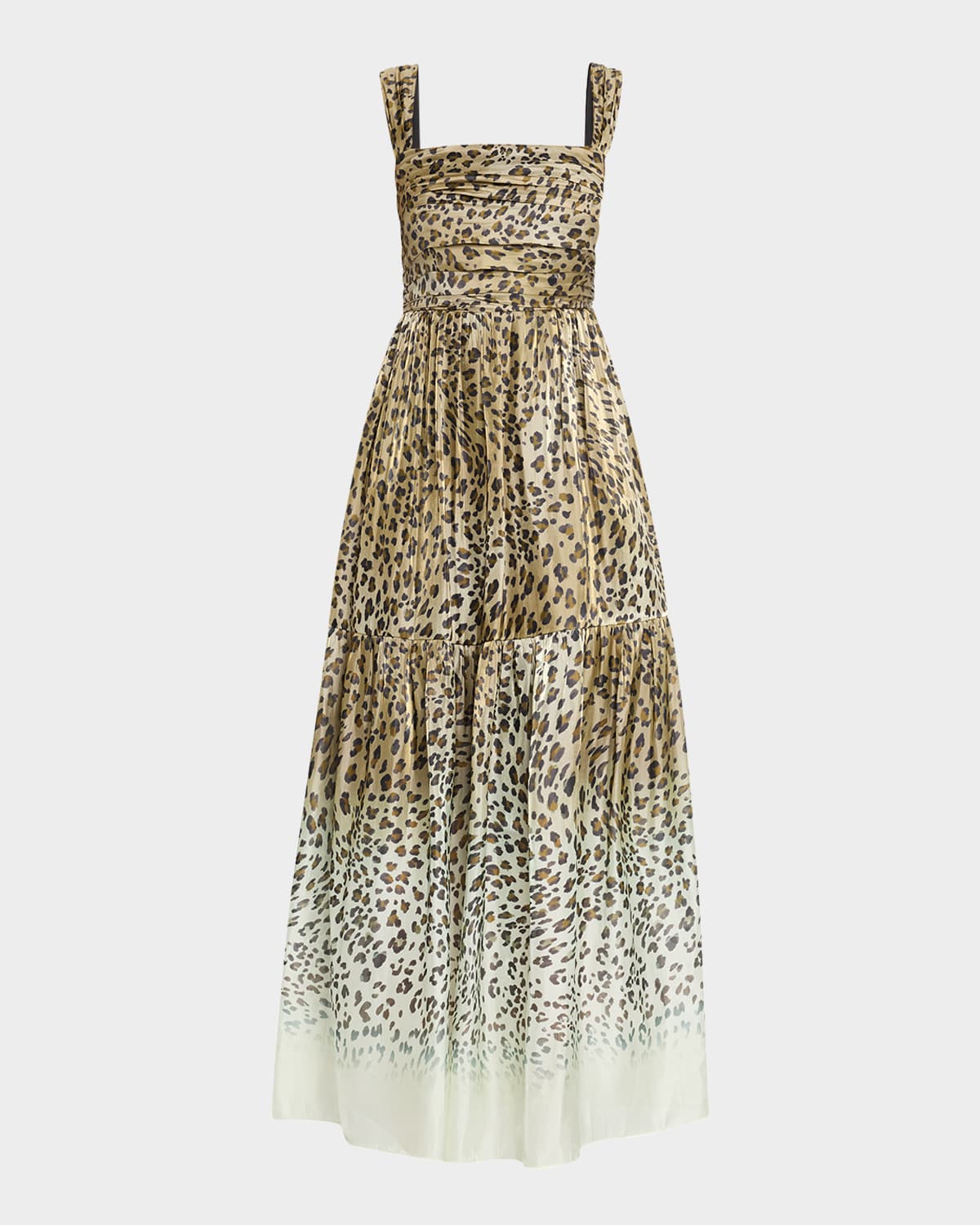Kobi Halperin Meira Tiered Leopard-print Midi Dress In Multi
