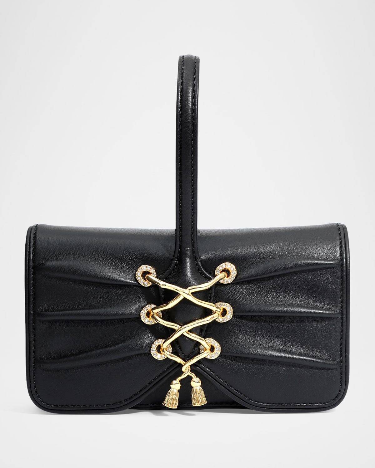 ALEXIS BITTAR LACE-UP LEATHER WRISTLET 