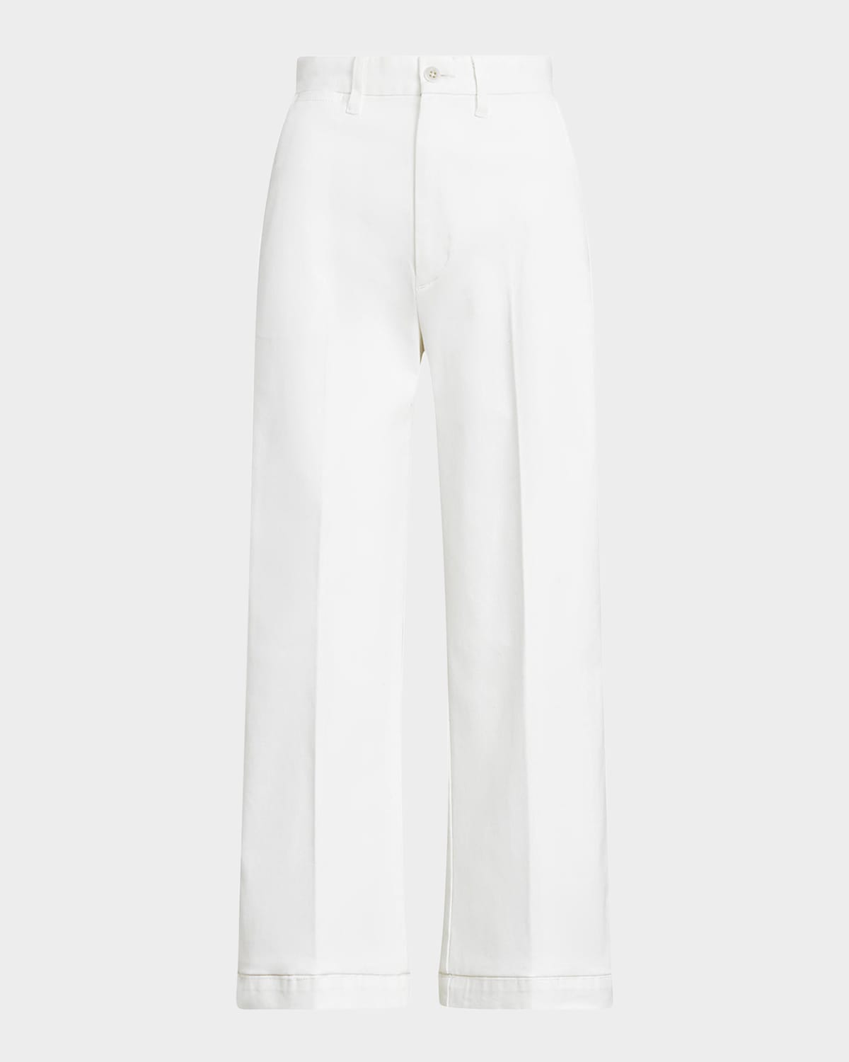 Polo Ralph Lauren Flared Cropped Trousers In Warm White