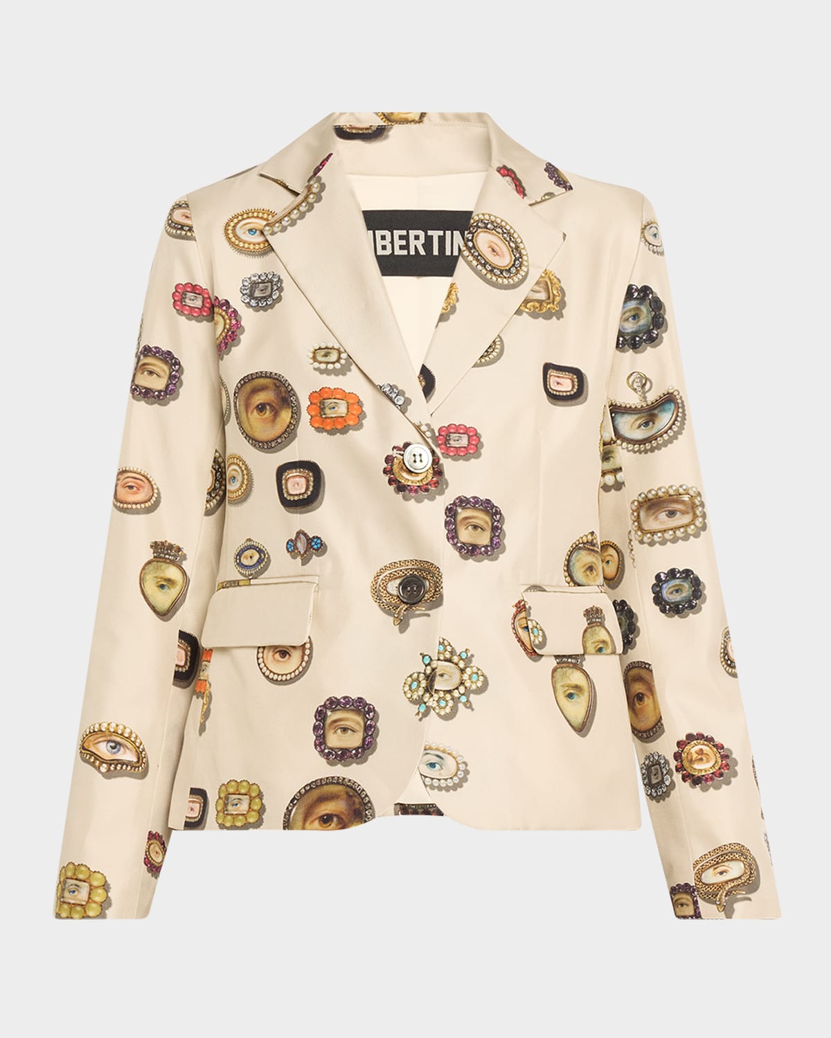 Ivory Lovers Eyes Single-Breasted Short Jacket