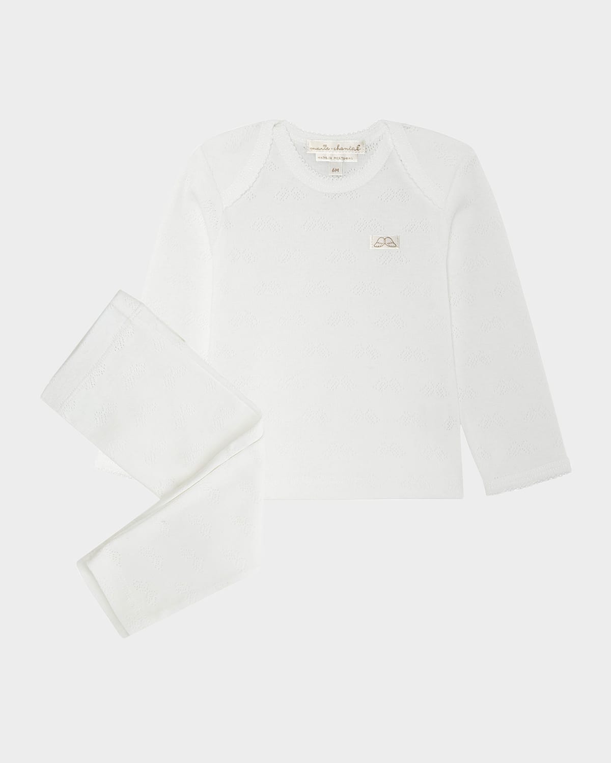 Shop Marie Chantal Kid's Embroidered Two-piece Set In White