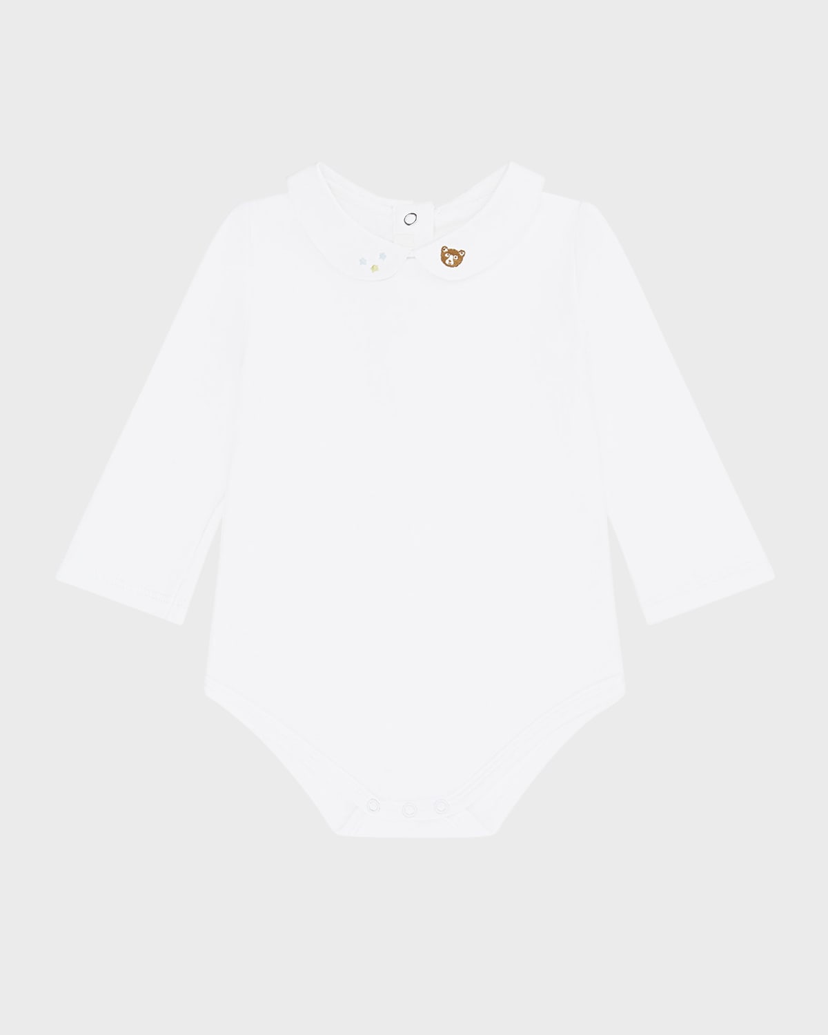 Marie Chantal Kid's Little Bear Embroidered Bodysuit In White