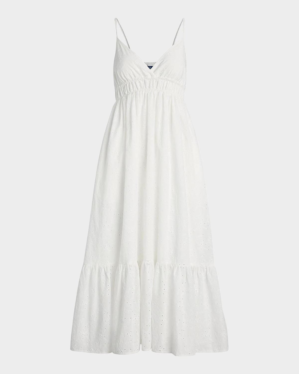 Polo Ralph Lauren Broderie-anglaise Midi Dress In White