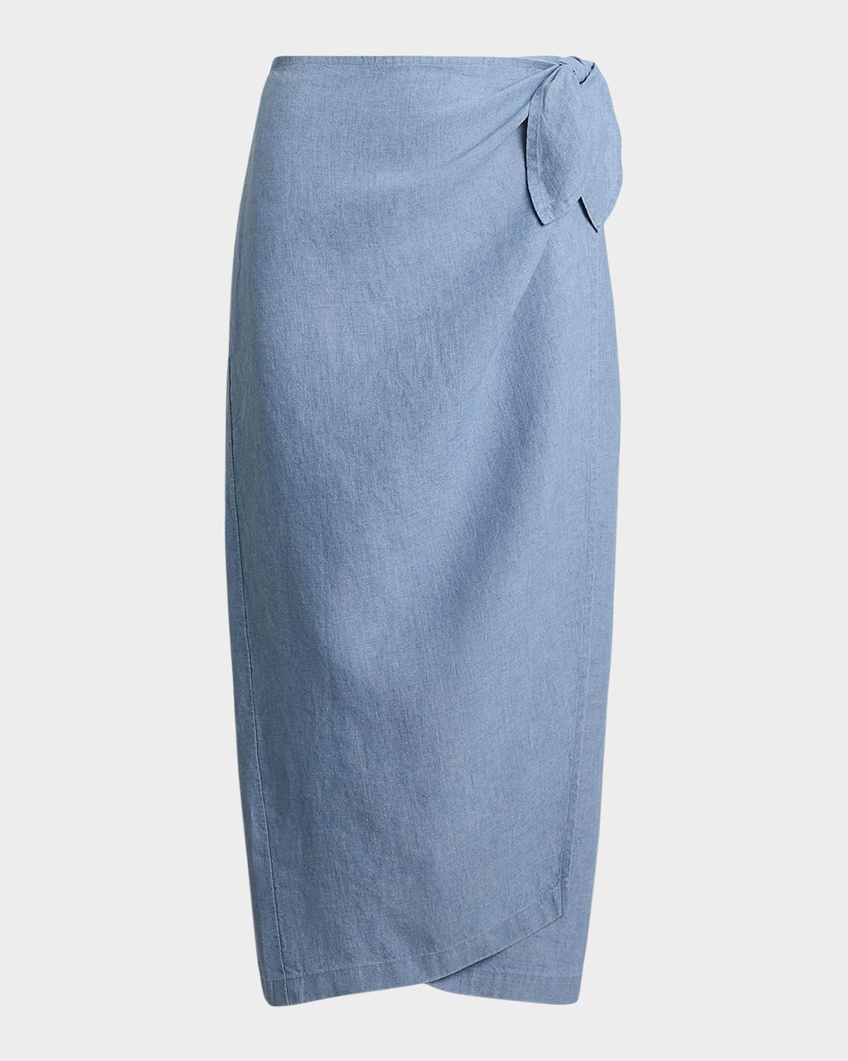 Shop Polo Ralph Lauren Linen Tie-wrap Skirt In Channel Blue