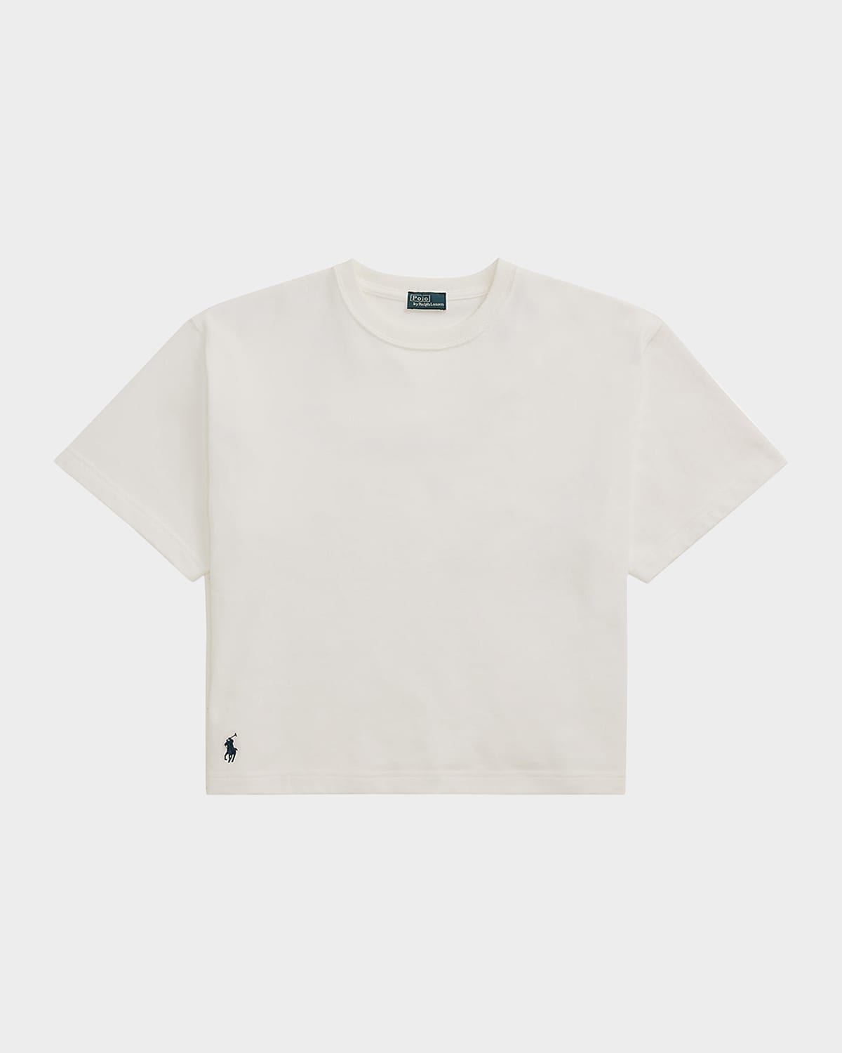 Polo Ralph Lauren Cotton Jersey Cropped Crewneck Tee In White