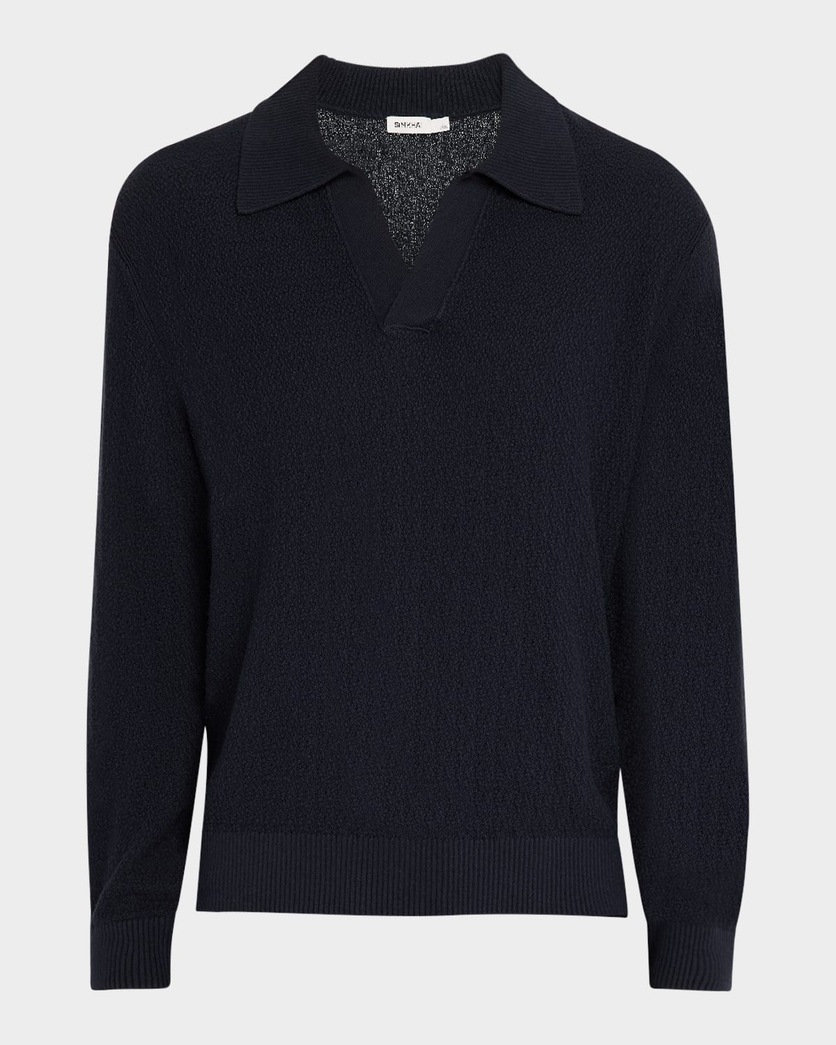 Simkhai Men's Horatio Cotton And Cashmere Long-sleeve Polo Shirt