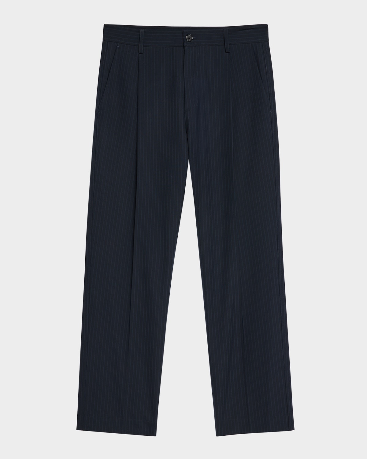 Simkhai Men's Kane Relaxed Pinstripe Trousers In Midnight Stripe