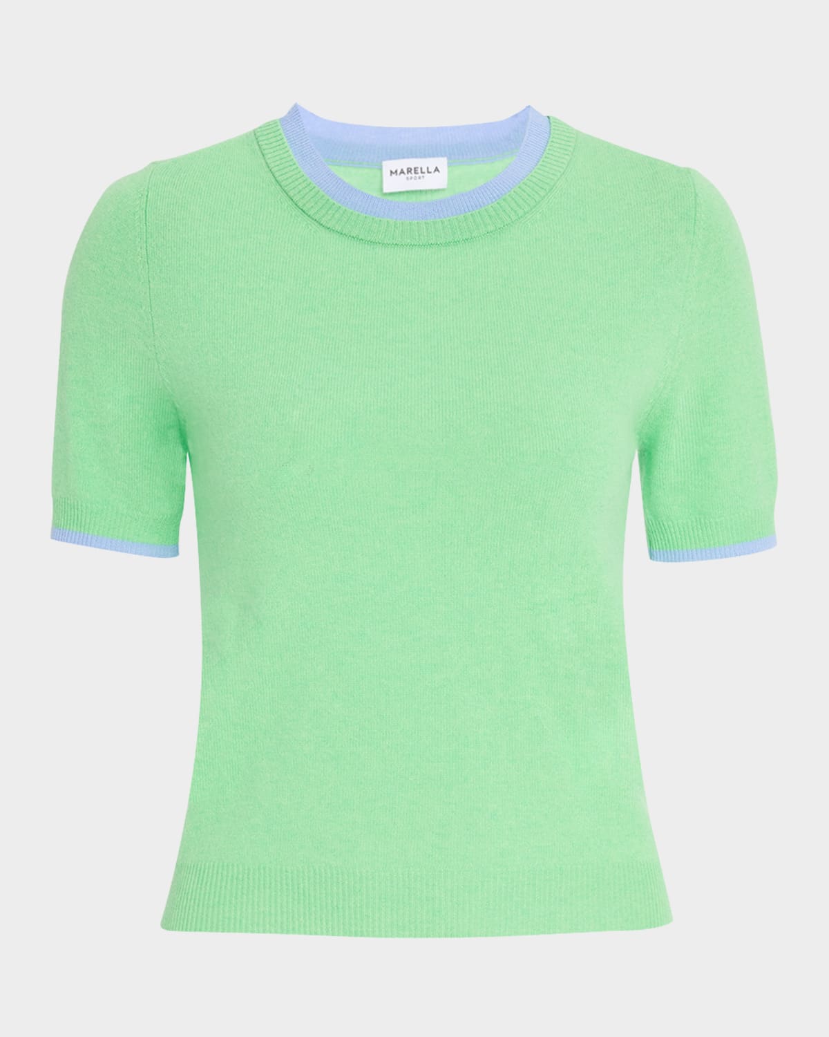 Shop Marella Orlanda2 Crewneck Wool-cashmere Sweater In Green