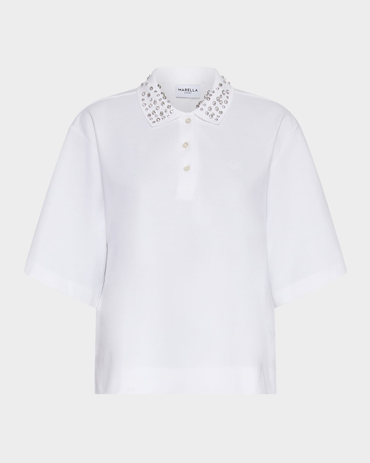 Gonzaga Embellished Short-Sleeve Polo Top
