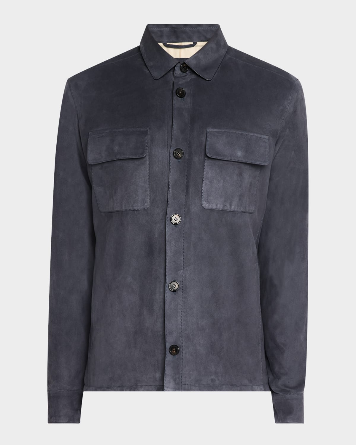 Loro Piana Men's Suede Kidskin Overshirt