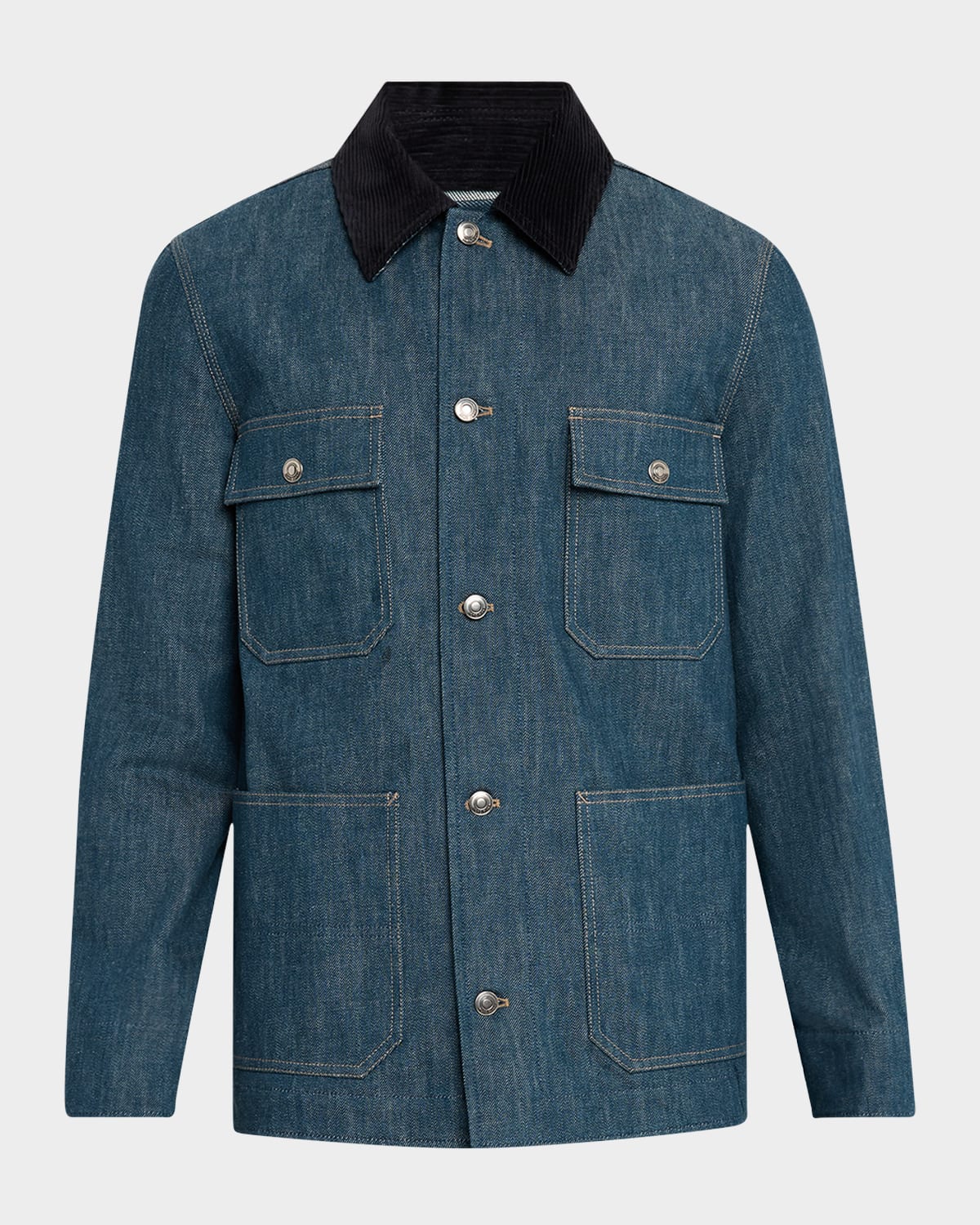 Men's Conley Corduroy-Collar Denim Blouson
