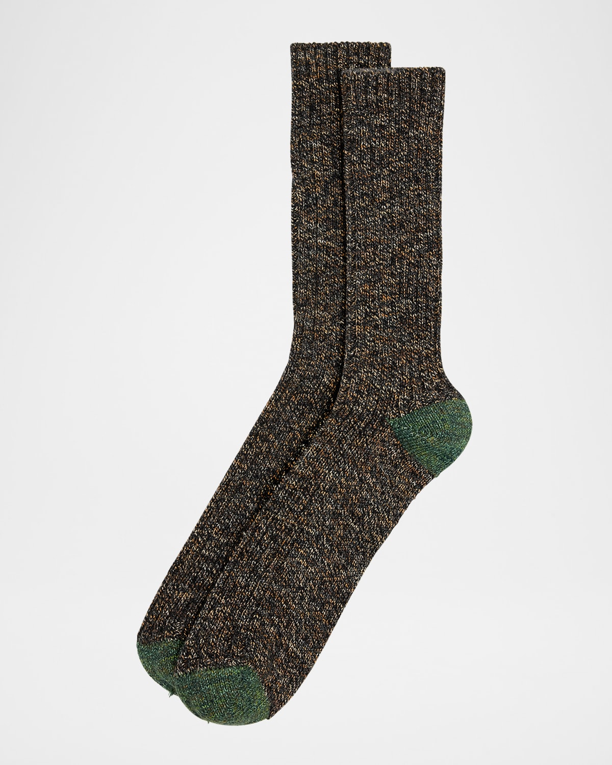 Loro Piana Men's Ispra Ribbed Mottled Cotton Socks In Clearing At Night