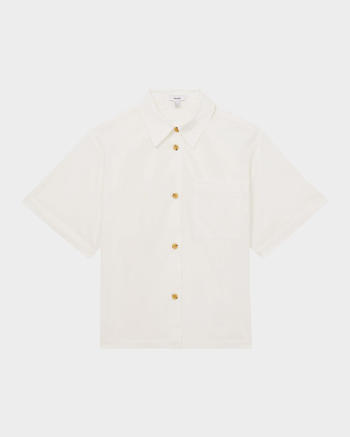 Reiss Jordan Boxy Button-down Cotton Shirt In White