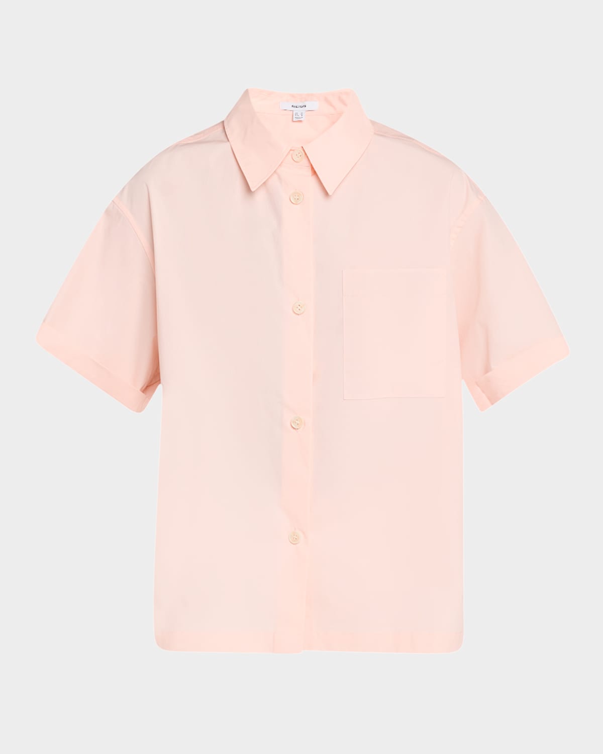 Reiss Jordan Oversize Short Sleeve Button-up Shirt In Coral