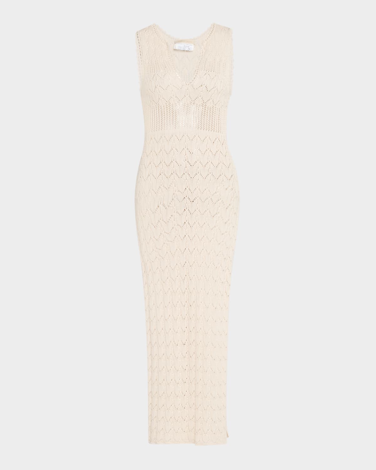 Vanessa Bruno Elka Sleeveless Pointelle-knit Midi Dress In Ecru