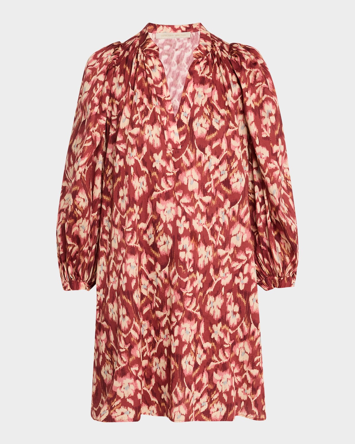 VANESSA BRUNO VANESSA FLORAL-PRINT COTTON MINI SHIFT DRESS 