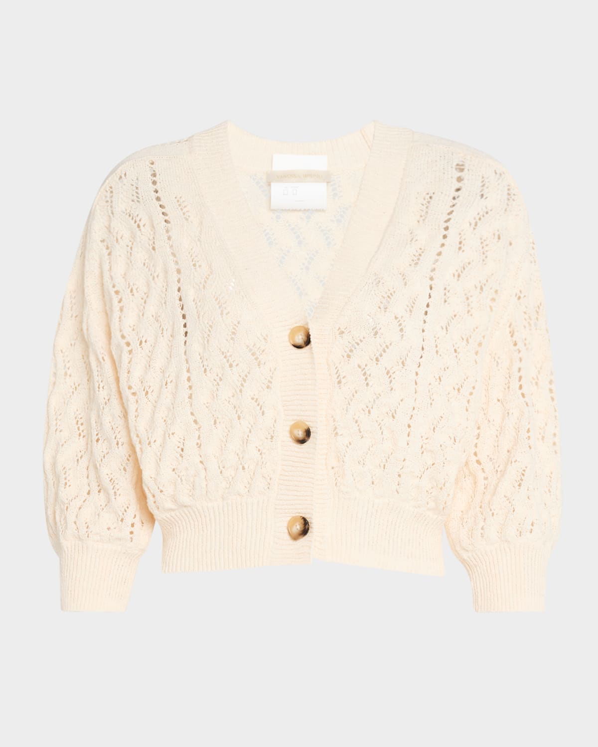 Essam Cropped Pointelle-Knit Cardigan