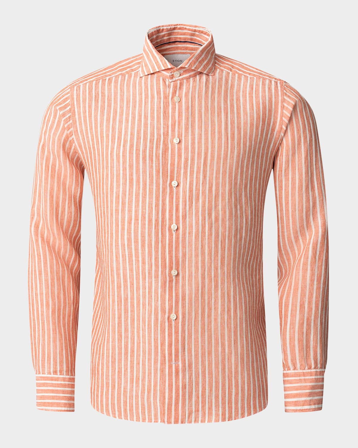 Eton Men's Signature Linen Stripe Contemporary Fit Casual Button-down Shirt