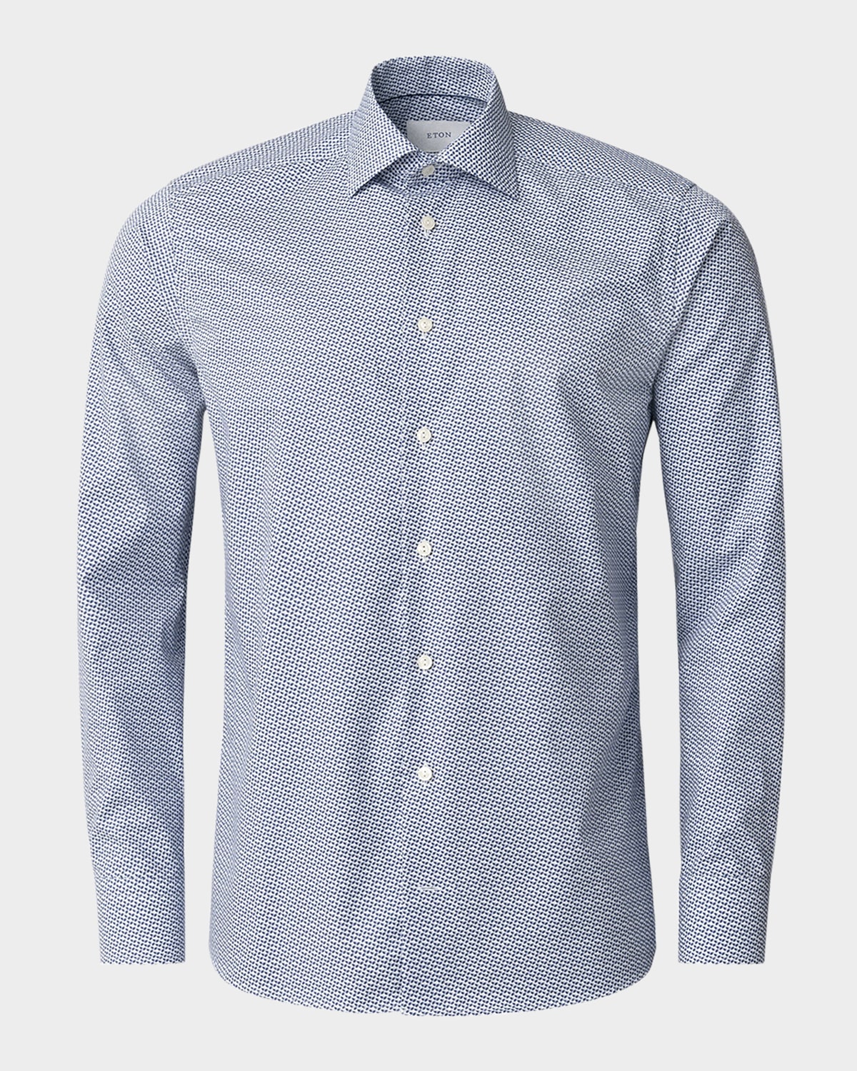 Men's Signature Twill Geometric Slim Fit Dress Shirt