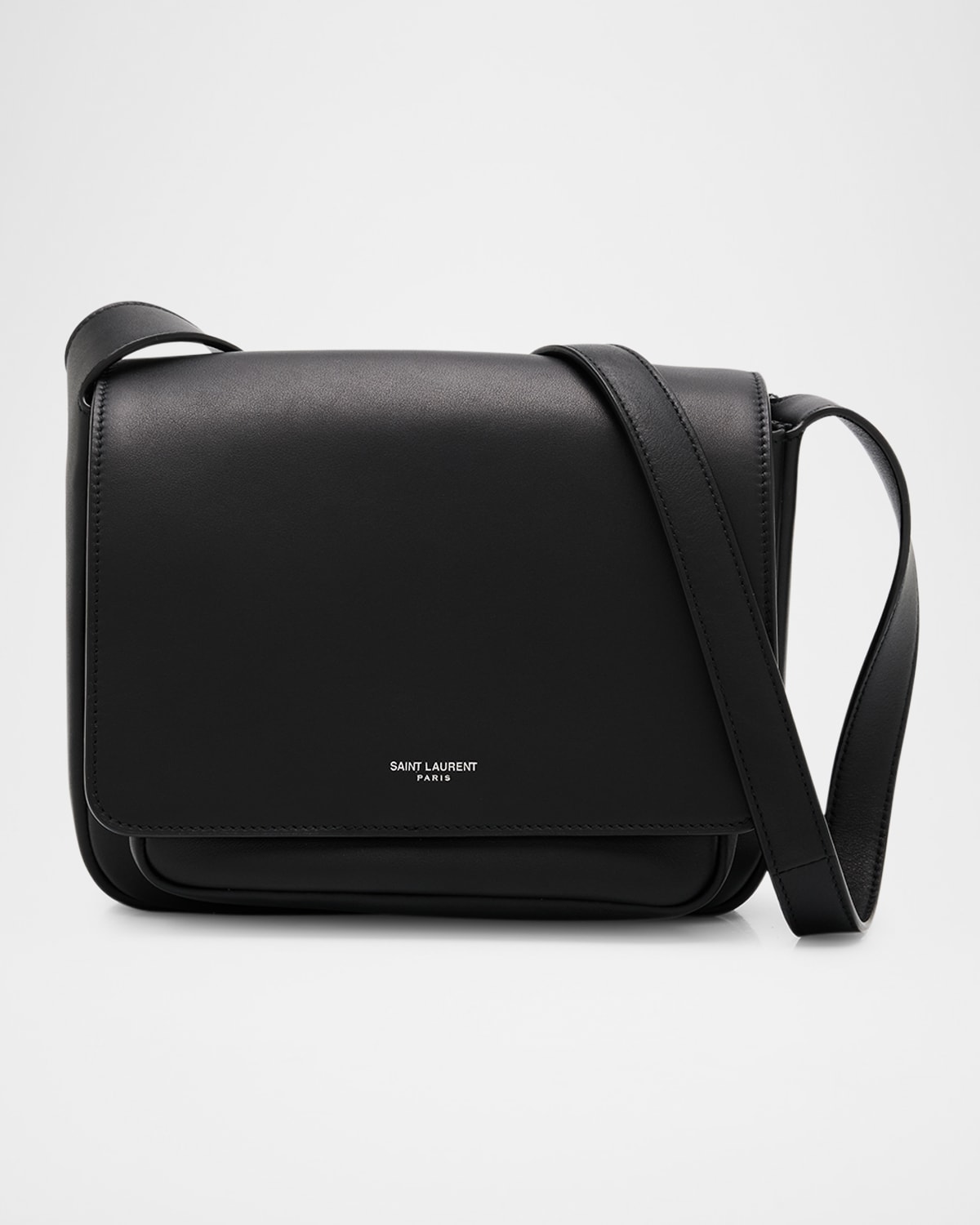 Saint Laurent Men's Leather Messenger Bag In Nero