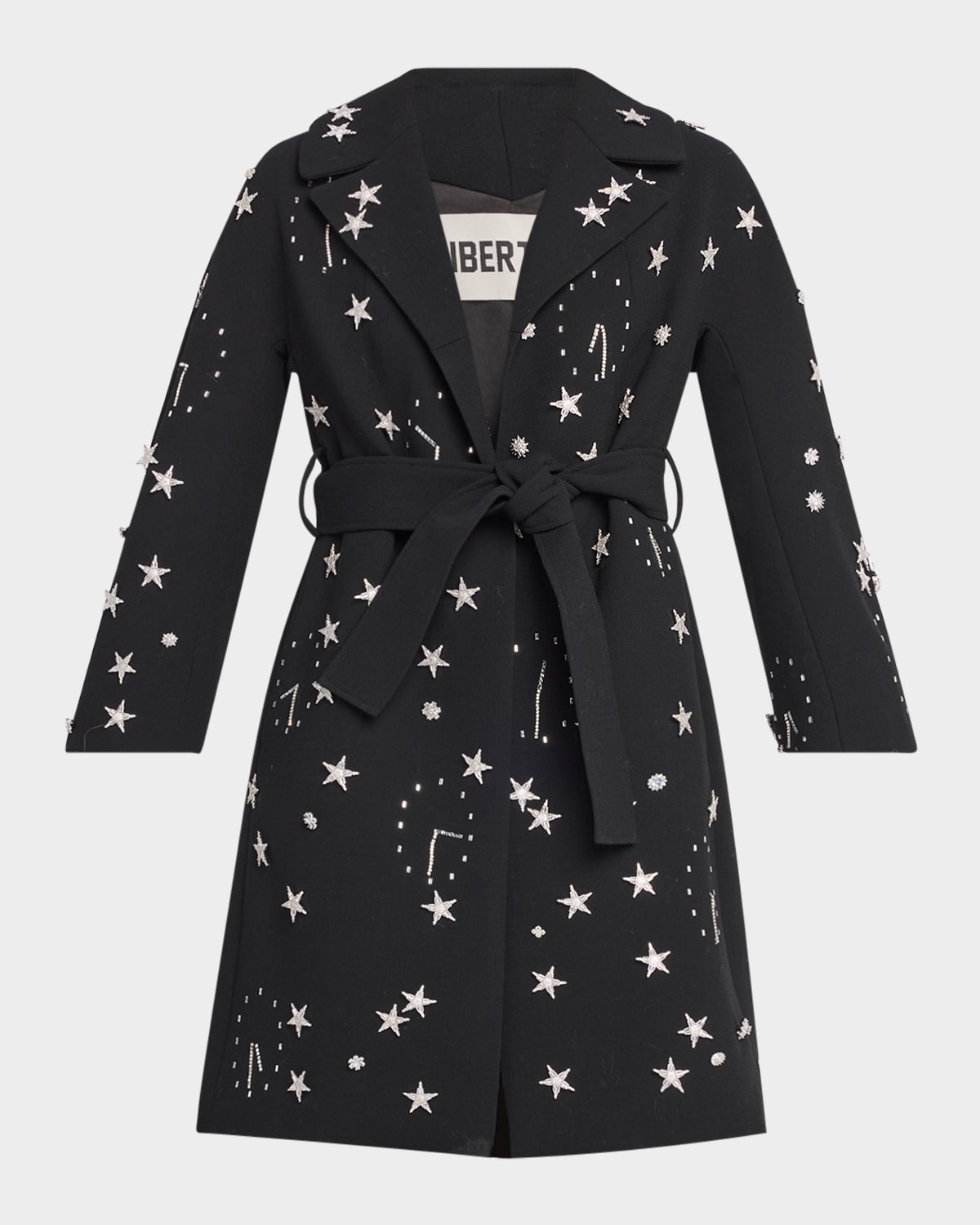 Libertine Vienna Space Time Embellished Wrap Coat In Black