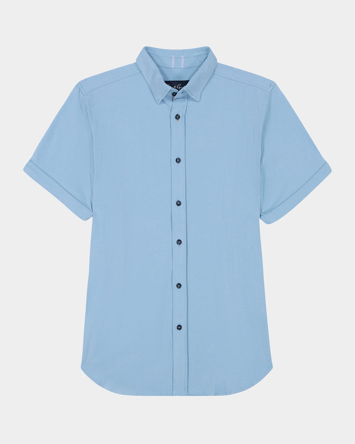 Robert Graham Hammond Knit Short Sleeve Button-up Shirt In Blue