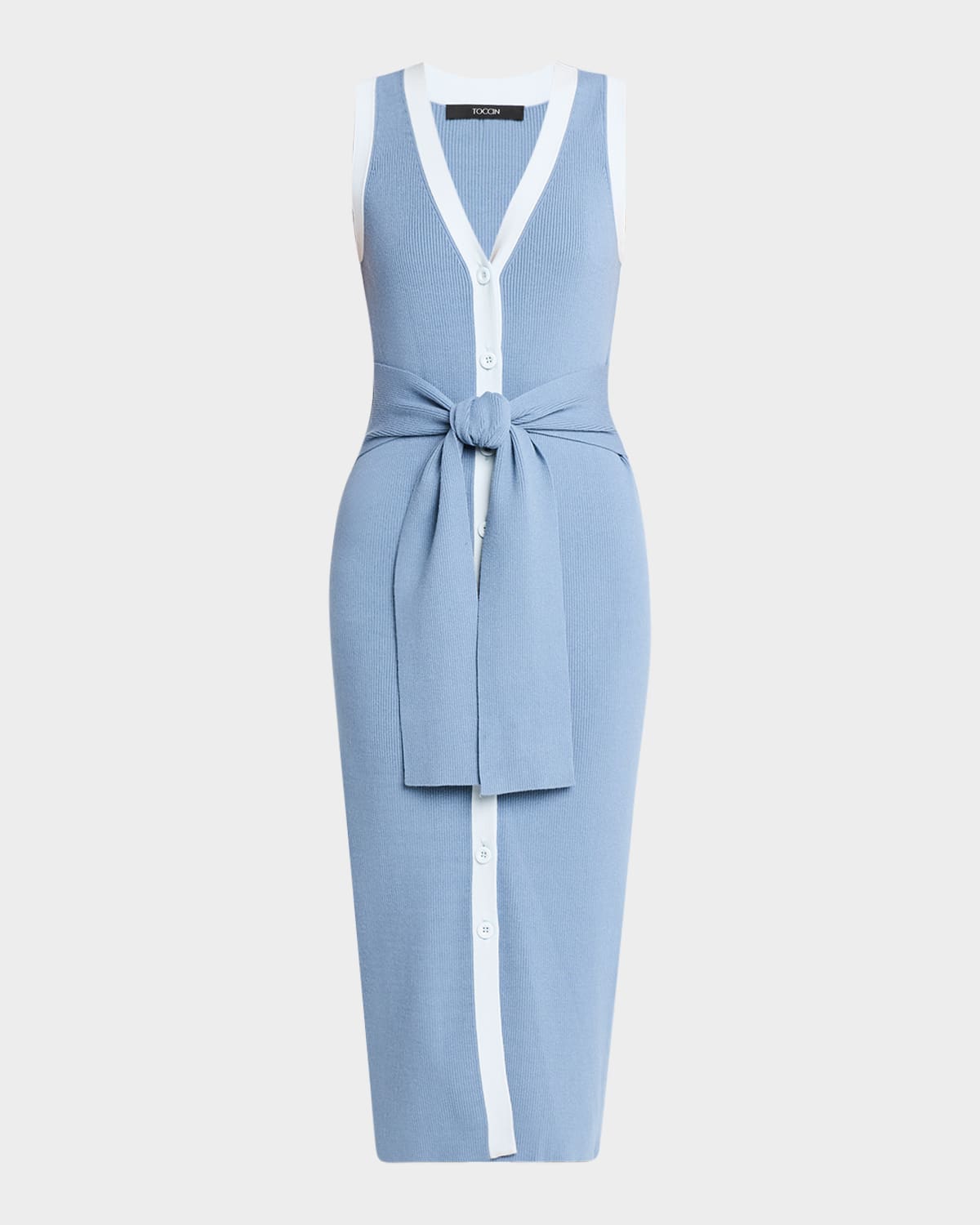 Victoria Sleeveless Button-Front Midi Dress