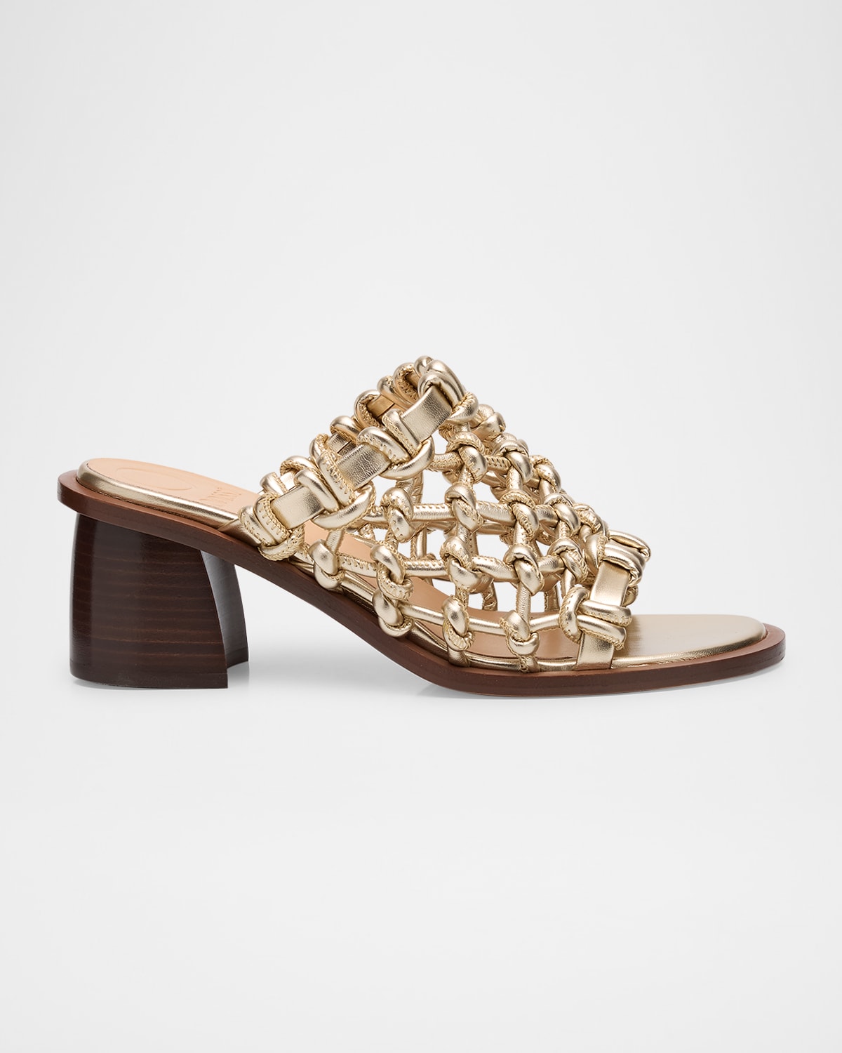 Shop Odissi Nour Metallic Caged Sandals In Light Gold