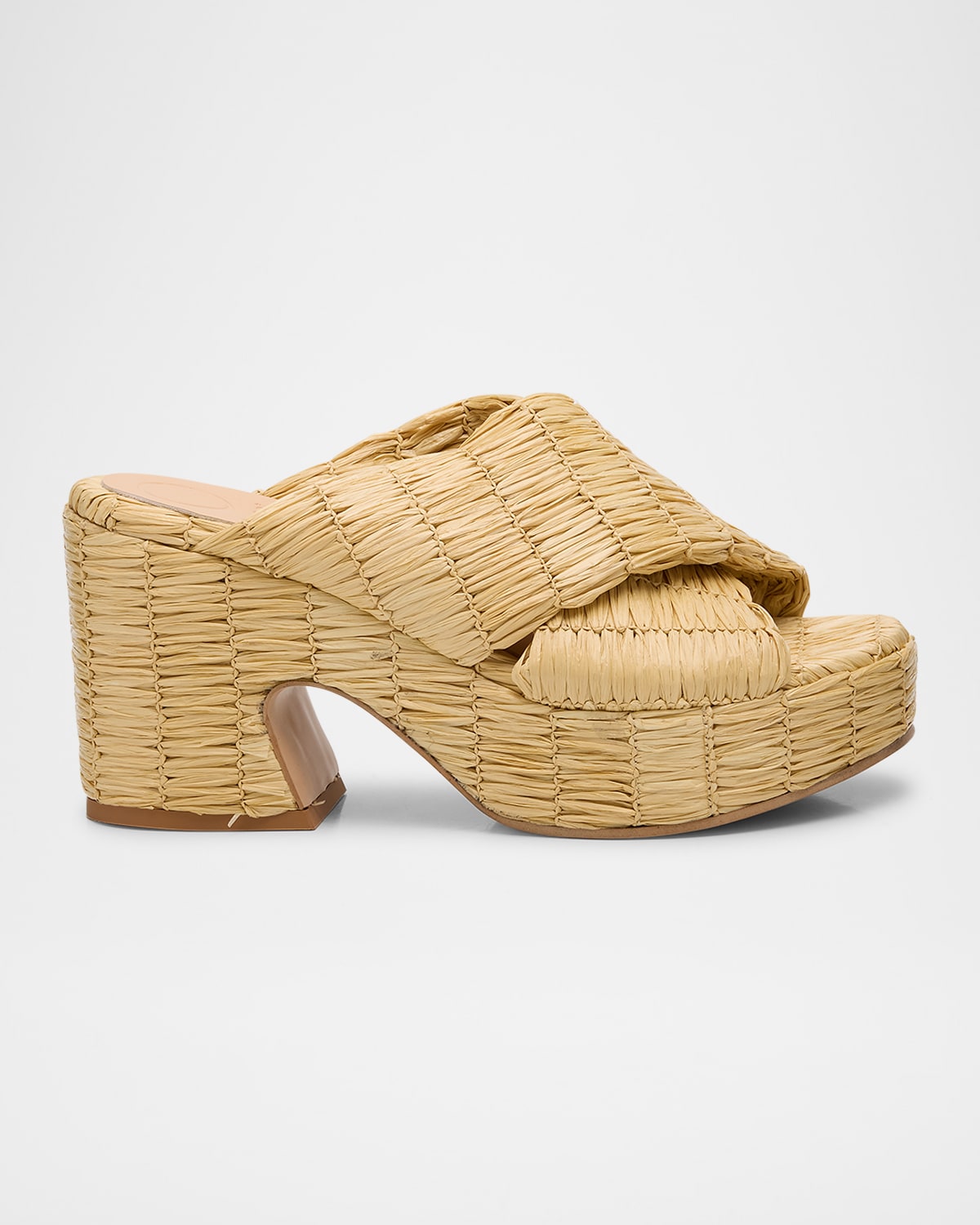 Shop Odissi Noa Raffia Criss-cross Platform Sandals In Natural