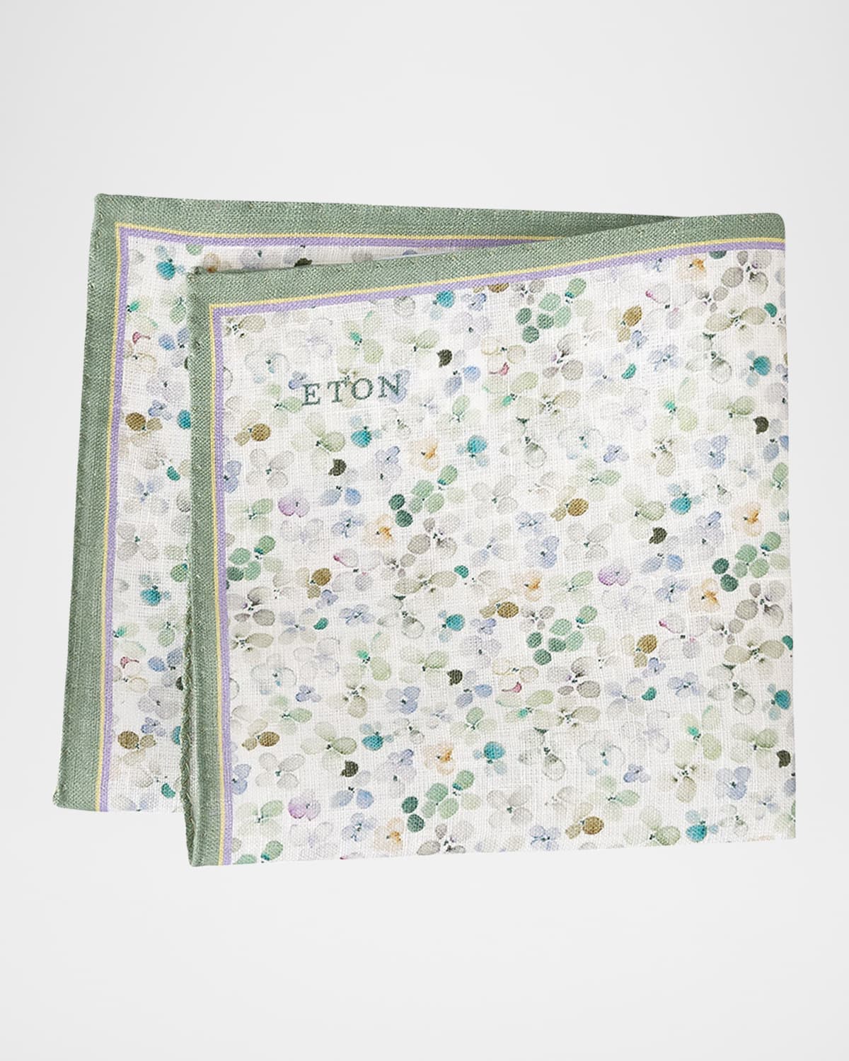 Men's Micro-Floral Linen Pocket Square