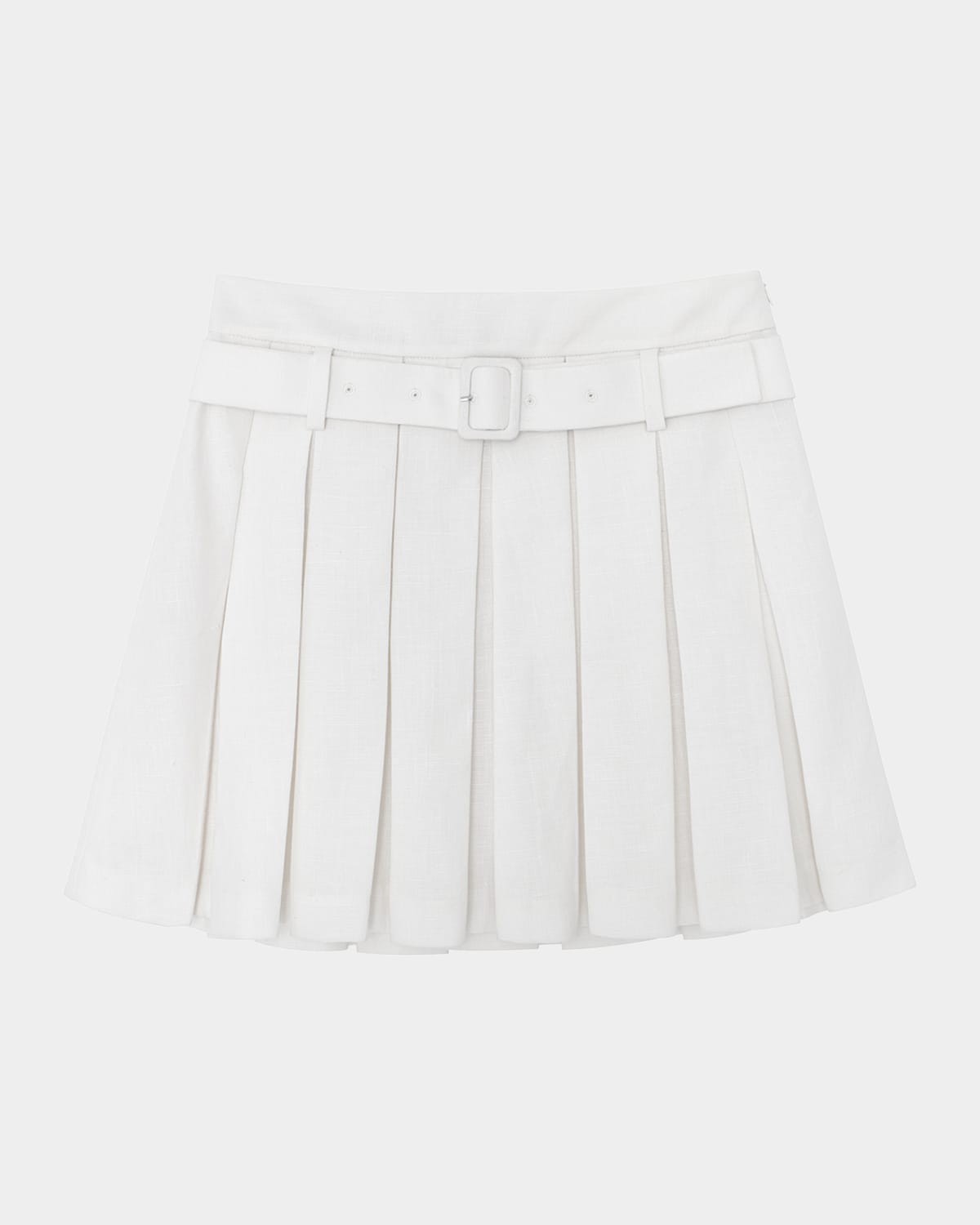 Shop Shushu-tong Belted Pleated Mini Skirt In White