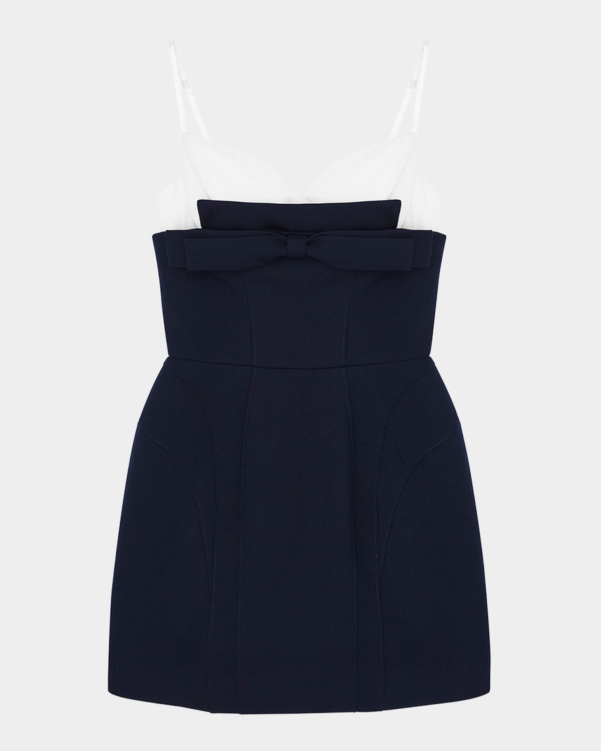 Shop Shushu-tong Double Bow Sling Mini Dress In Navy Blue