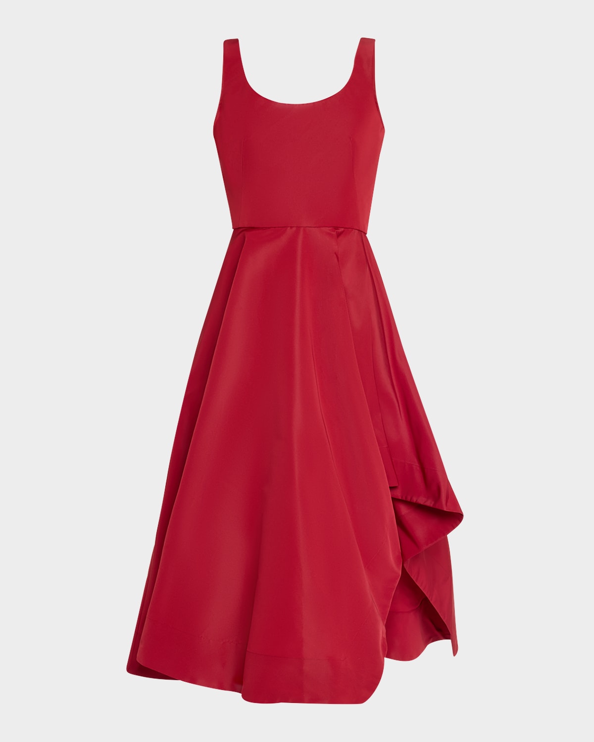 Alexander Mcqueen Scoop-neck Asymmetric Midi Dress In Royal Red
