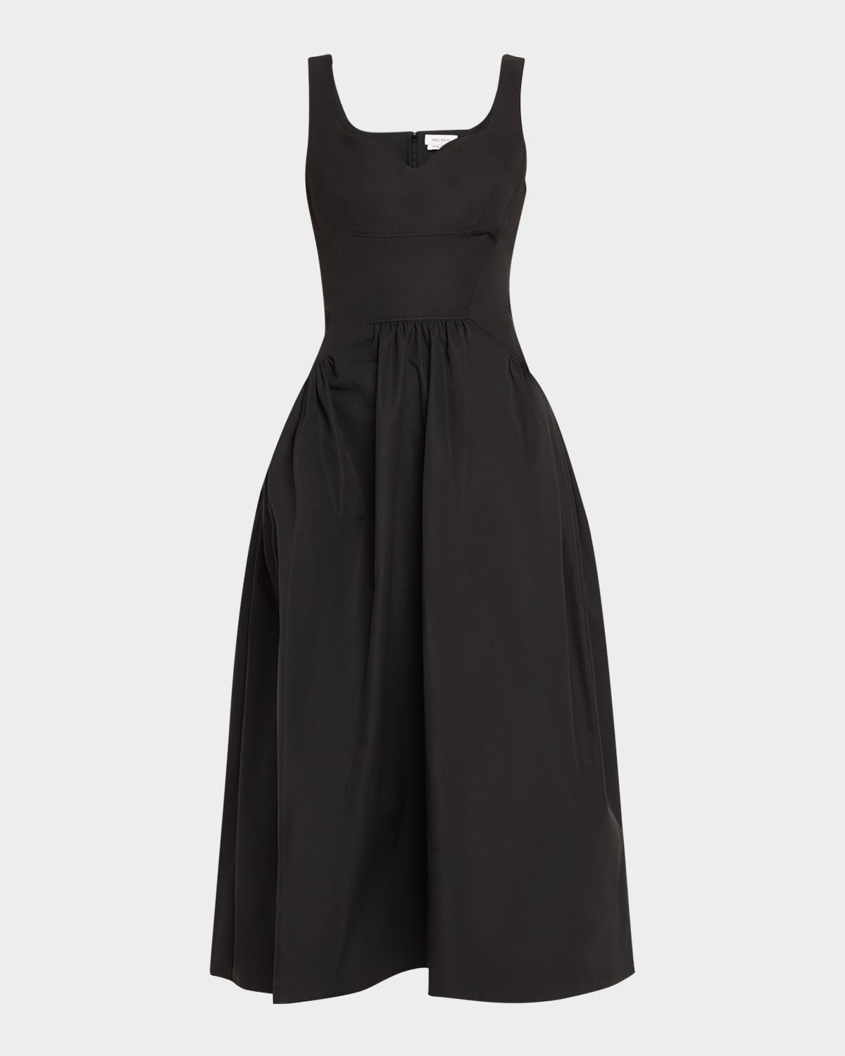 Alexander Mcqueen Sweetheart Sleeveless Fit-&-flare Midi Dress In Black