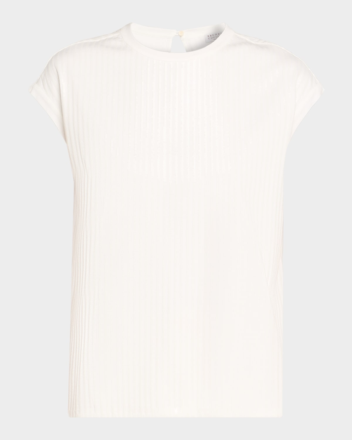 Brunello Cucinelli Monili Crewneck Short-sleeve T-shirt In C159 White