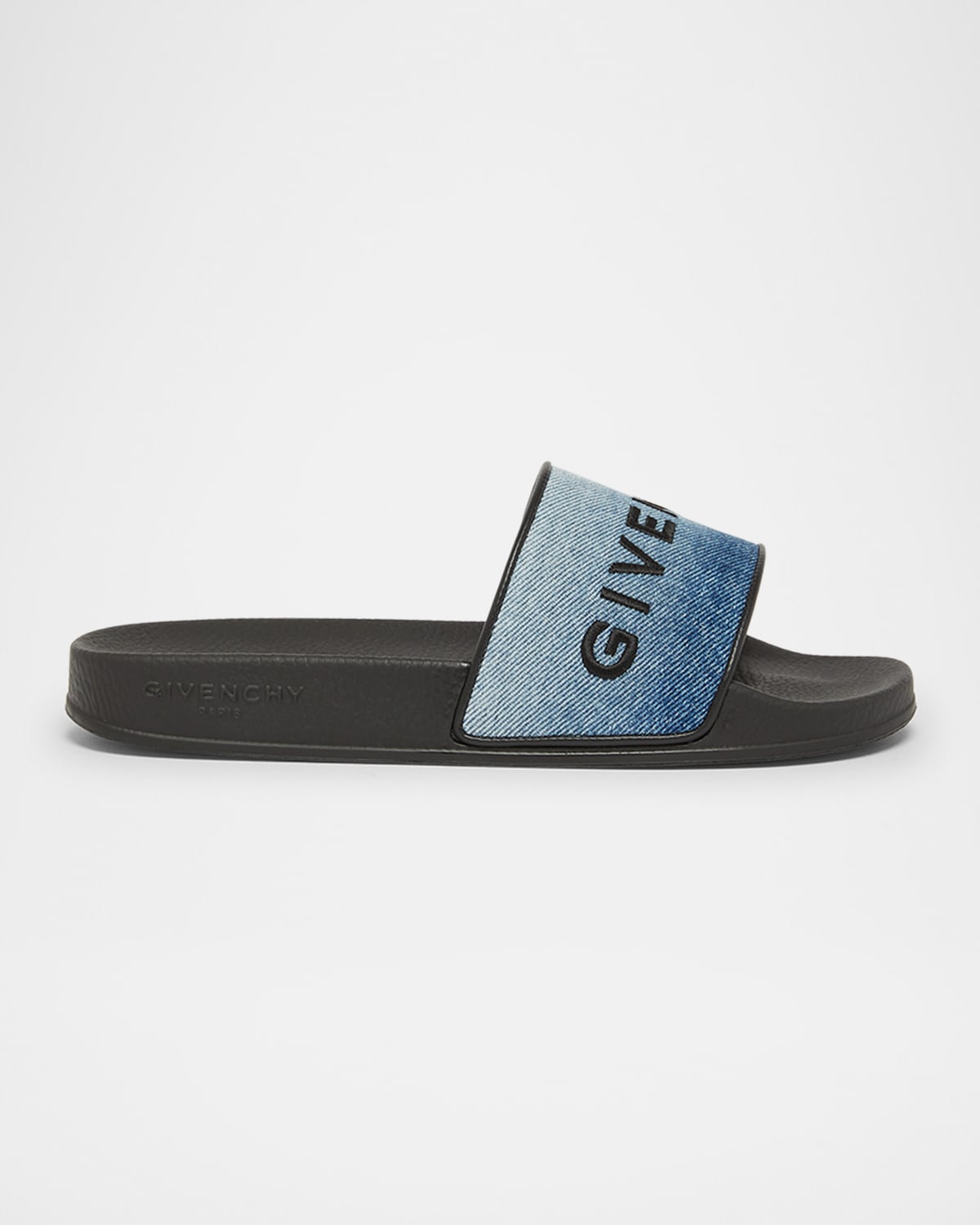 Givenchy Blue Slide Flat Pool Slides In Medium Blue