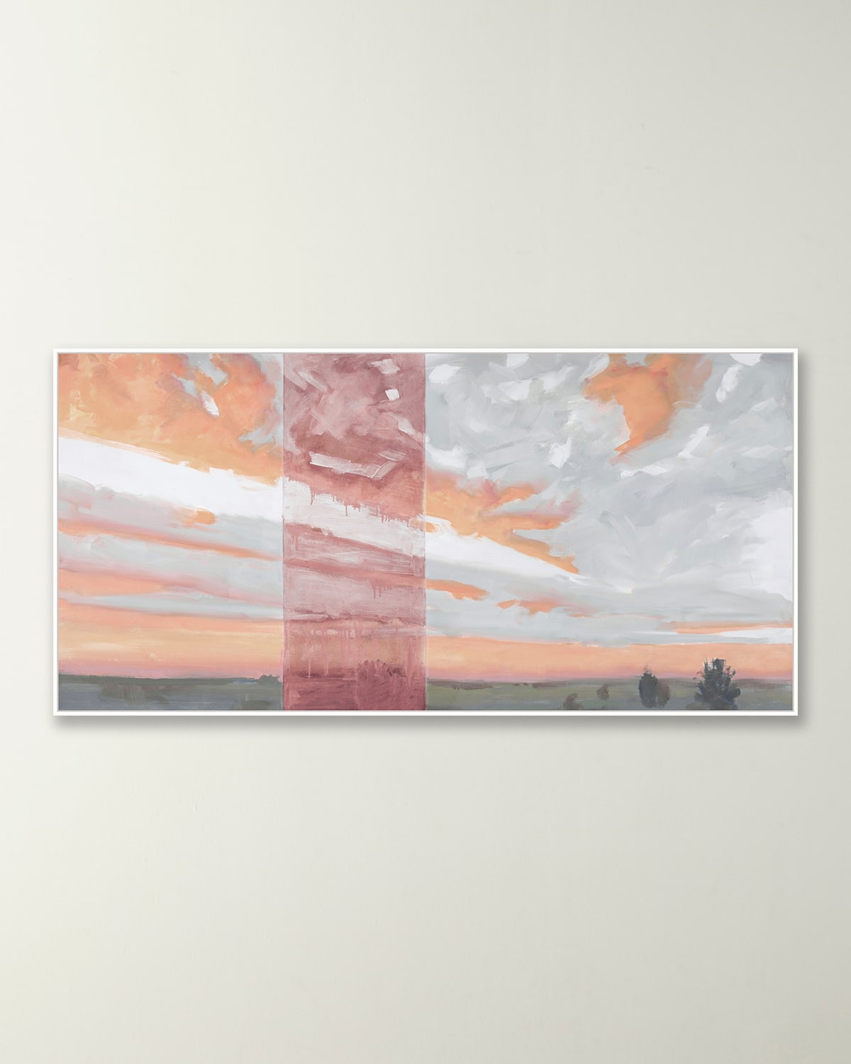 Wendover Art Group Patch Of Landscape 2 Framed Giclee In Grey/peach