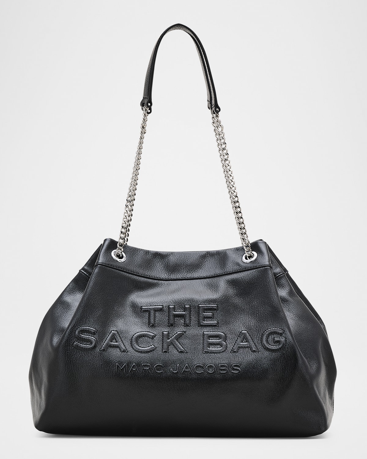 Marc Jacobs Structured Black Shoulder Bag With Drawstring Closure In Black