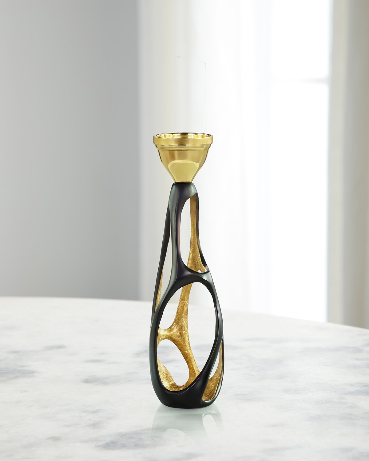 John-richard Collection Nexus Candleholder, Medium In Bronze