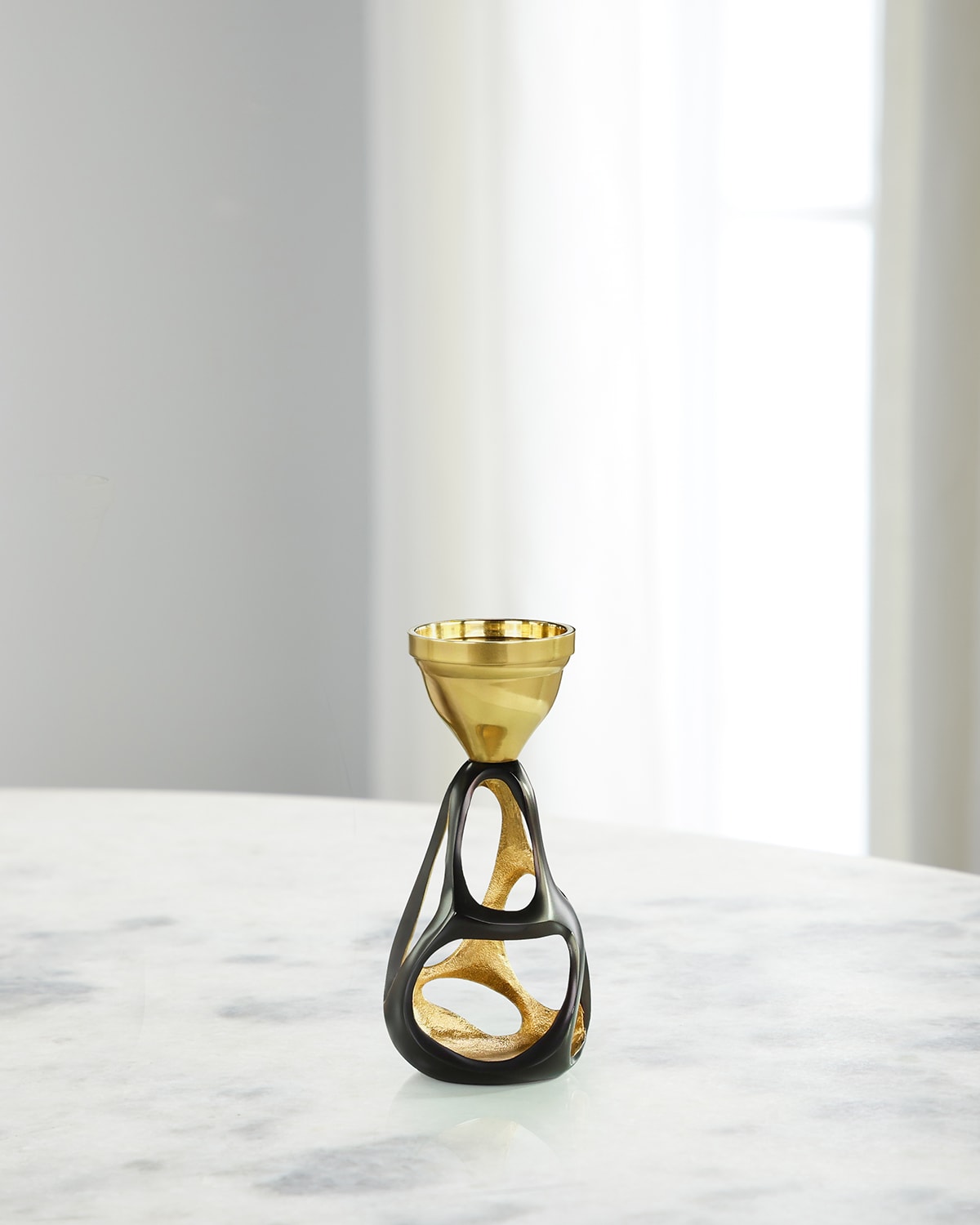 John-richard Collection Nexus Candleholder, Small In Bronze