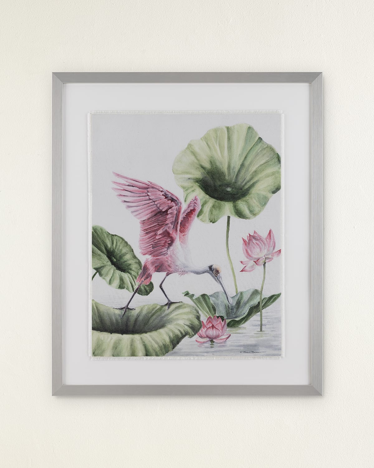 John-richard Collection Lotus Framed Giclee On Fabric By Annie Moran In Multi
