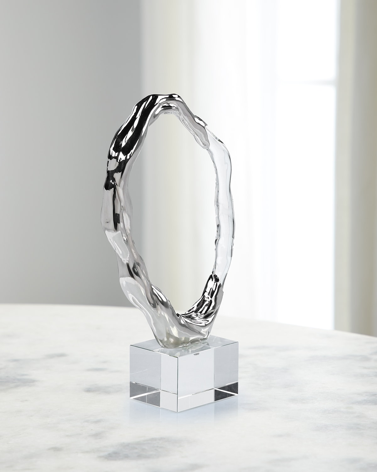 John-richard Collection Metallic Ice Sculpture, Large In Silver