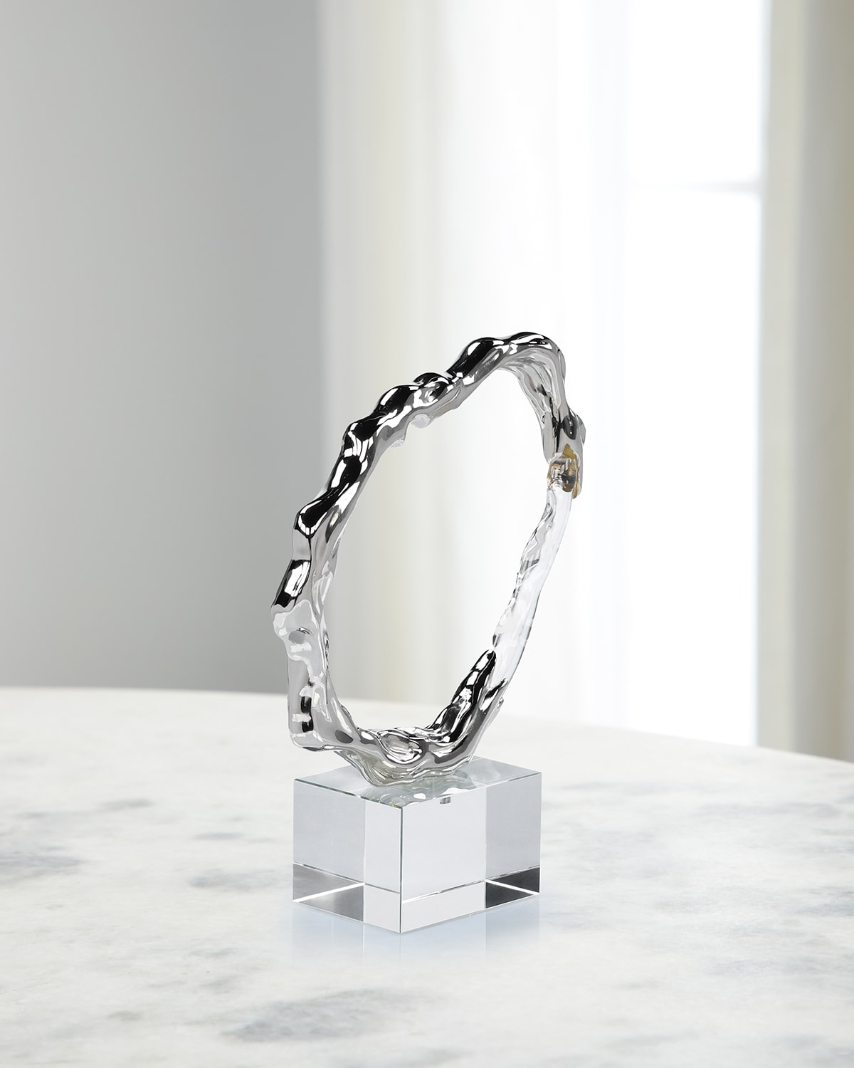 John-richard Collection Metallic Ice Sculpture, Small In Silver
