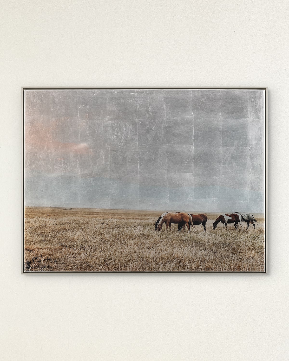 John-richard Collection Freedom On The Range Framed Giclee In Grey