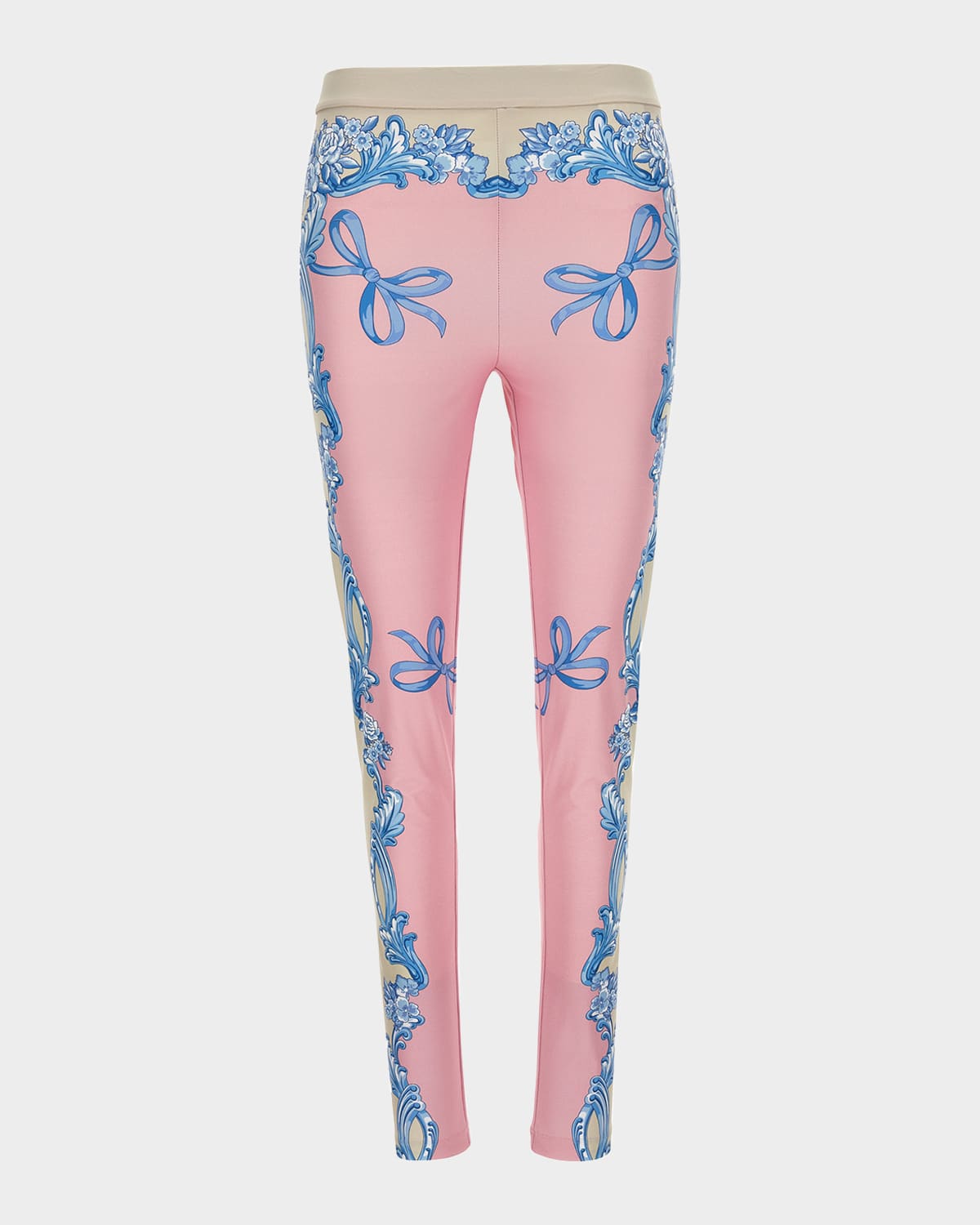 Versace Cameo Medusa-print Lycra Leggings In Pastel Pinklight