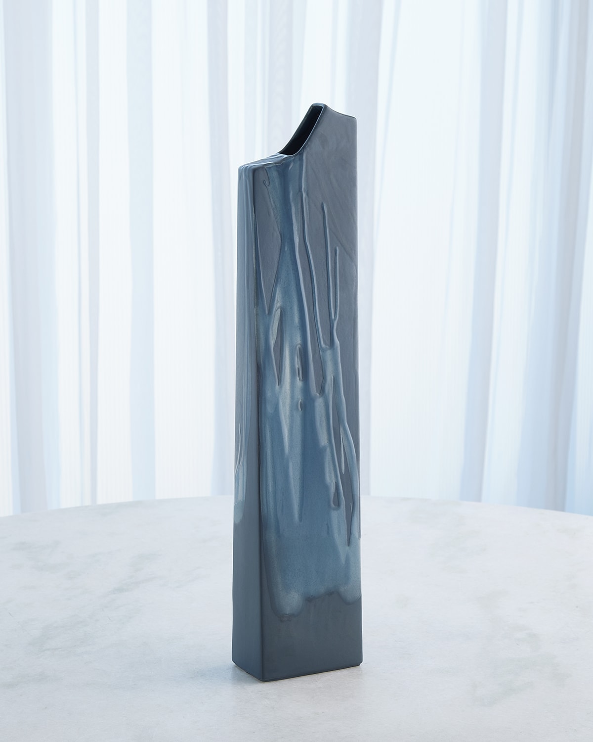 Global Views Column Splash Vase, Large In Blue