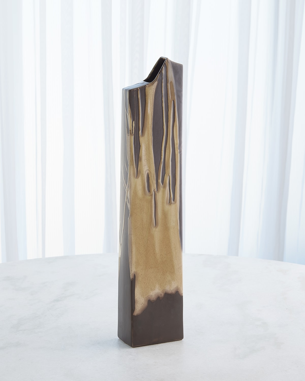 Global Views Column Splash Vase, Large In Gold