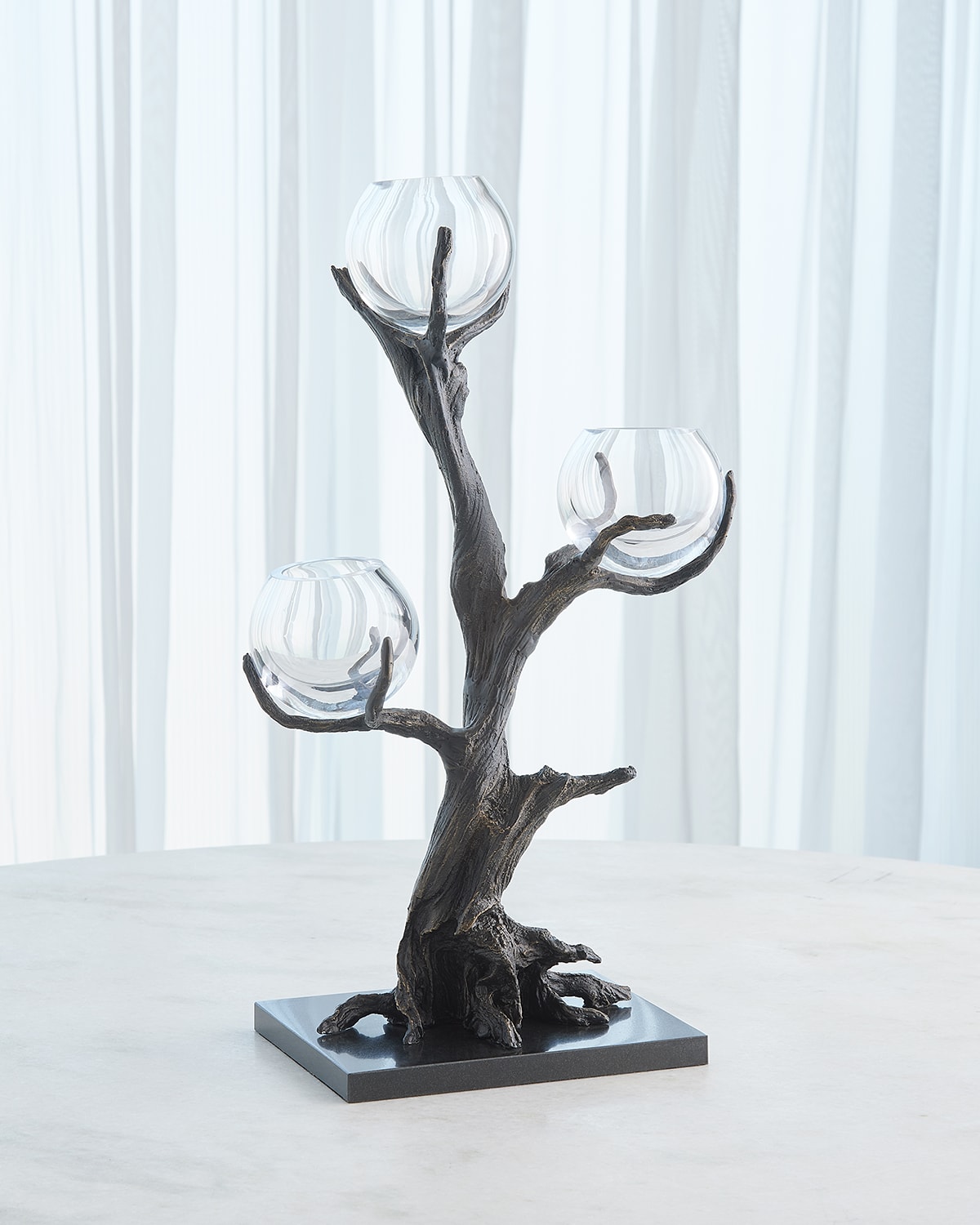 Global Views Monterey 3-vase Holder In Grey