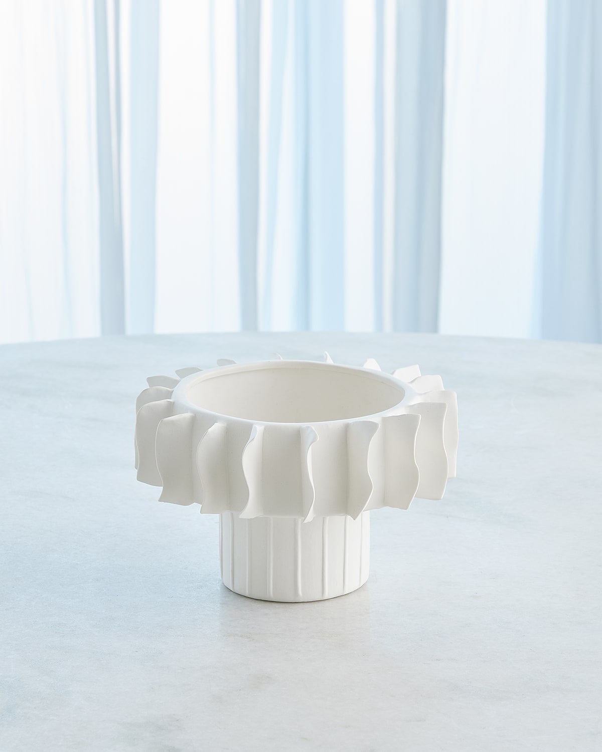 Global Views Frilled Bowl, 6" In White