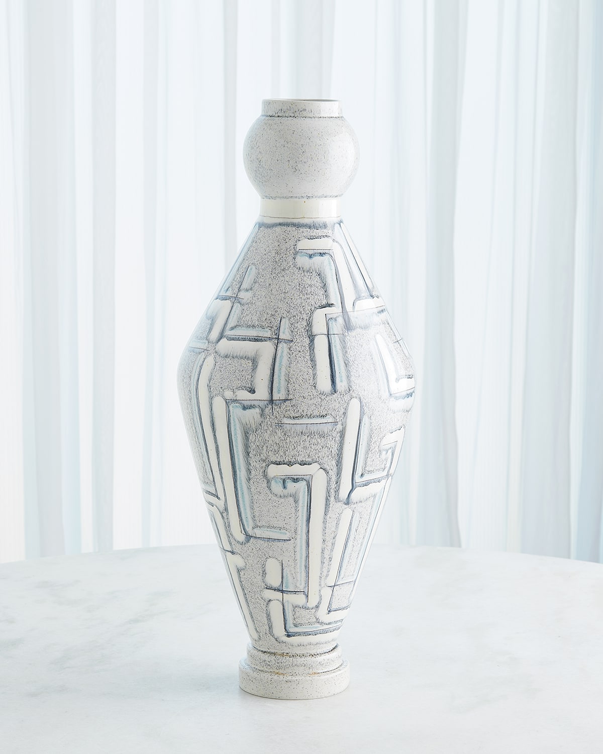 Global Views Bobbin Vase, Large 28" In Grey
